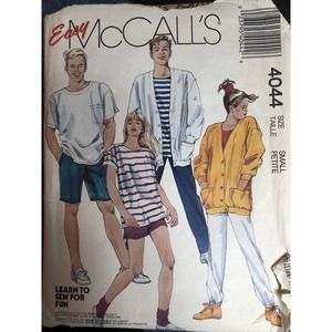 mccalls vintage sewing patterns 4044 Unisex Cardigan Pants Shorts Top Uncut